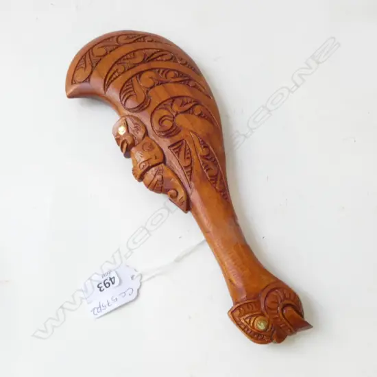CARVED WOODEN PATU L.250mm