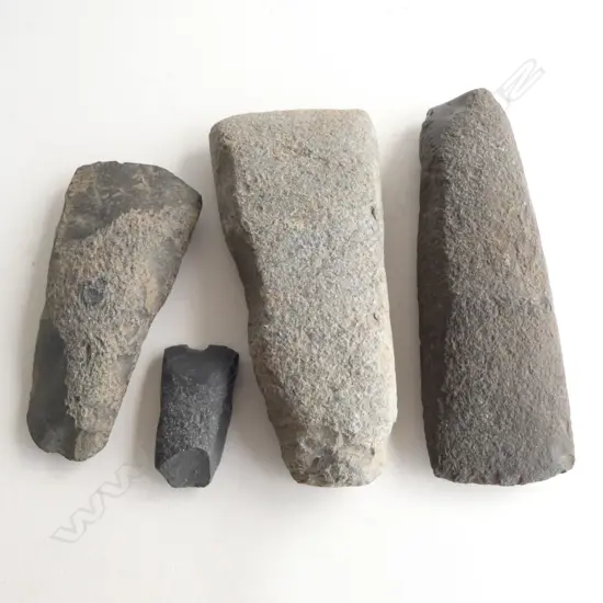 4 PACIFIC STONE ADZE BLADES; Longest L.150mm