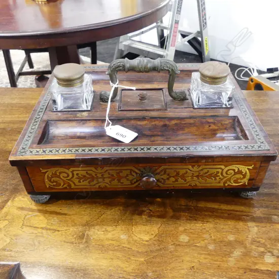 VICTORIAN MAHOGANY DESK SET 280x225mm