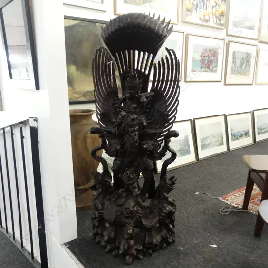 CARVED WOODEN GARUDA H.1100mm finely carved. Some faults
