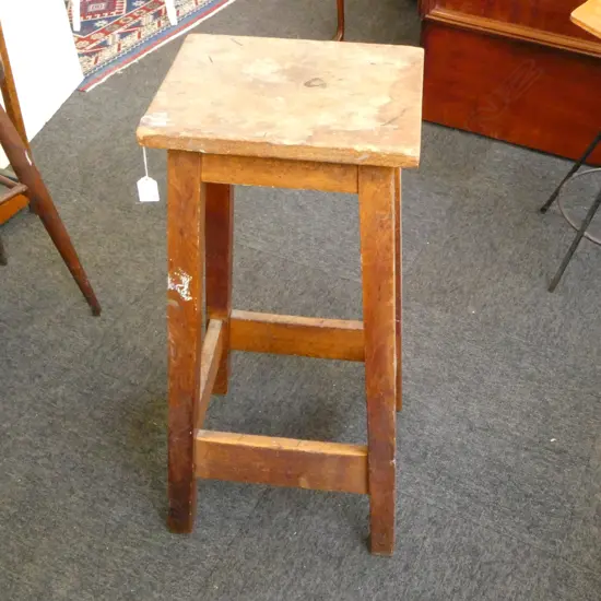 VINTAGE WOODEN STOOL 375x355x750mm