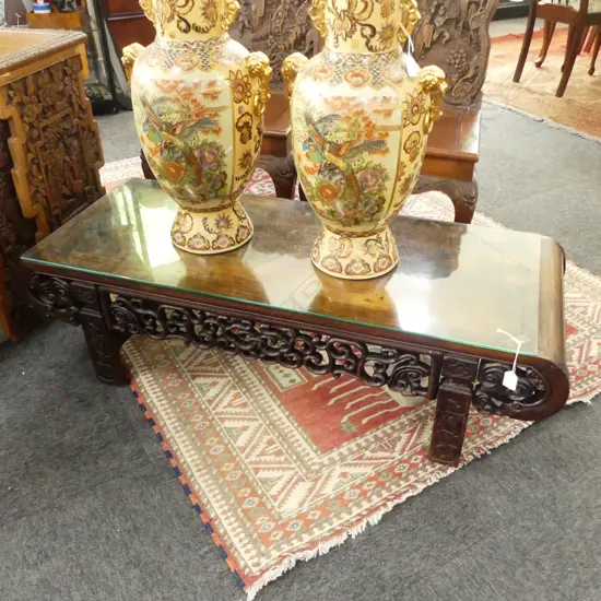 VINTAGE CHINESE ROSEWOOD LOW TABLE 1170x450x330mm...
