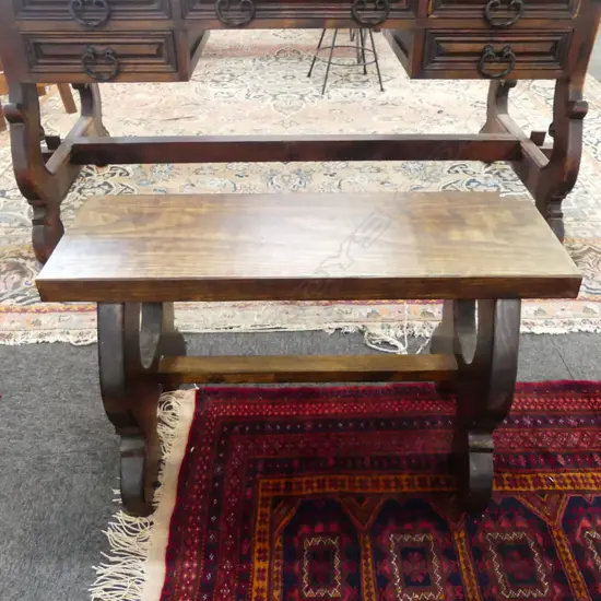 WOODEN BENCH SEAT, STRETCHER BASE W.800mm