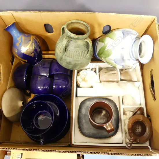 2 POTTERY COFFEE SETS  & PCS STUDIO POTTERY