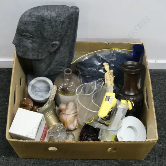  MISC COLLECTION  POTTERY CRYSTAL  WOOD GLASS  HAMMOCK ETC 