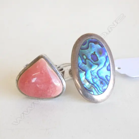 STG SILVER RING & STG? & PAUA RING SIZE N & R?