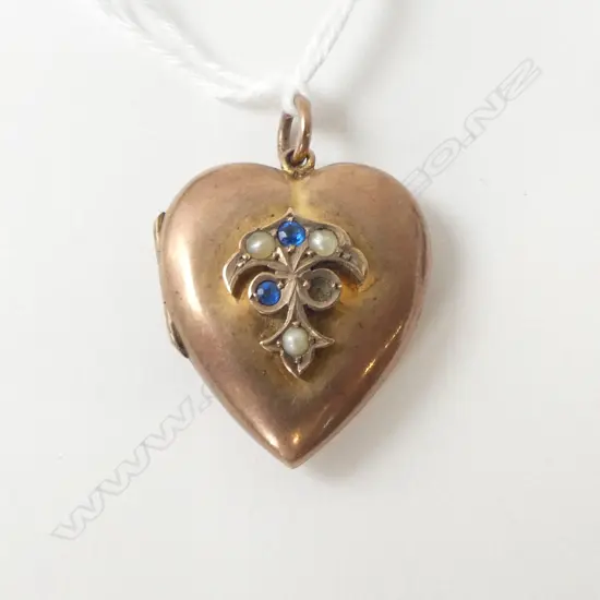 9CT ROSE GOLD HEART WITH ONE BLUE STONE MISSING 4GMS 