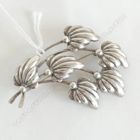 DANISH SILVER BROOCH, STAMPED N.E FROM (CD12025)