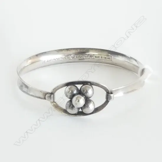 SML FINNISH SILVER BANGLE, E.GRANIT & CO. STAMPED, 10.7gm (CD12683)