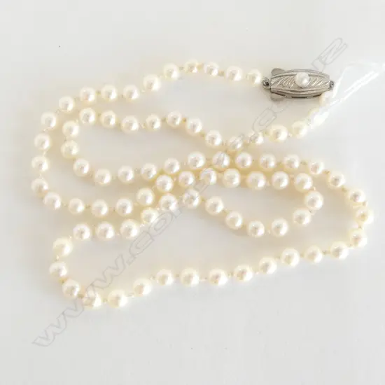 3mm-3.4mm CULTURED PEARL NECKLACE WITH SILVER CLASP
