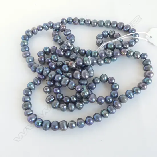OPERA LENGTH NATURAL BLACK PEARL NECKLACE, 1100mm