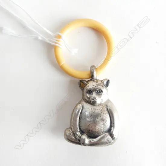 835 CONT SILVER BEAR BABYS RATTLE 12GMS