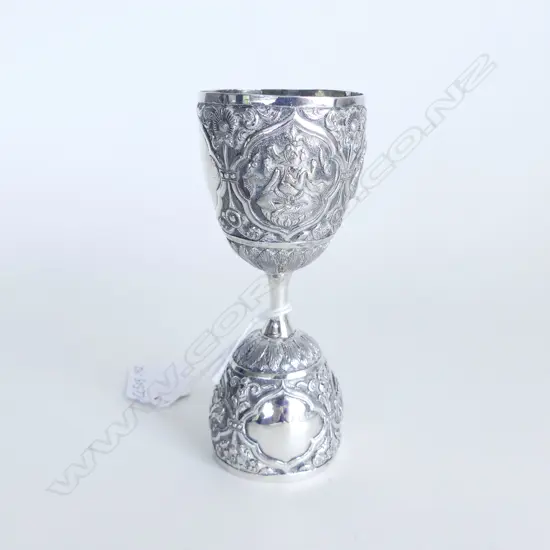 INDIAN LATE 19thC/ EARLY 20thC SILVER SPIRIT MEASURE or JIGGER, 75gm (CD4475)