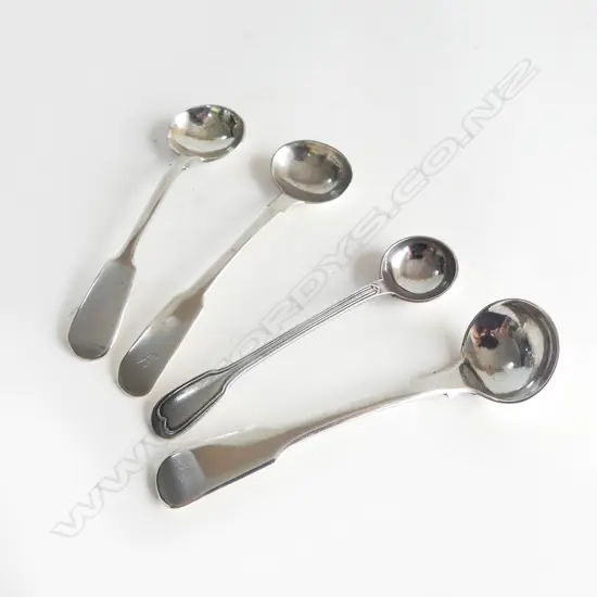 3 S/SILVER & 1  CRHISTOFFEL SALT SPOON  49GMS