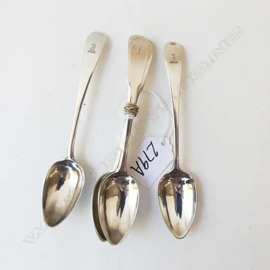 6 STG SILVER TEASPOONS; 4 EDINBURGH 1806, 2 LONDON 1796 88gms