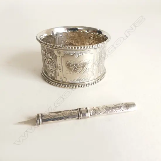 S/SILVER TOOTHPICK & UNMARKED NAPKIN RING