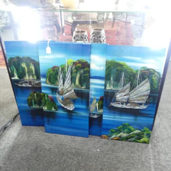 4 ORIENTAL MOP ART PANELS 600x300mm