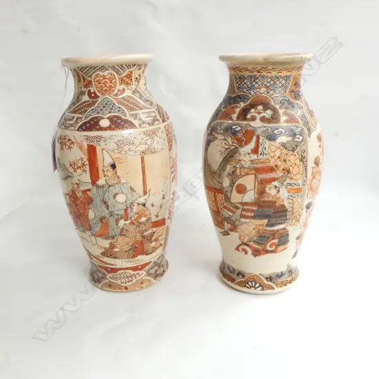 PR SATSUMA VASES, 1 w. repaired H.240mm