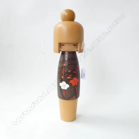 LARGE KOKESHI MID CENTURY DOLL SIGNED H350MM