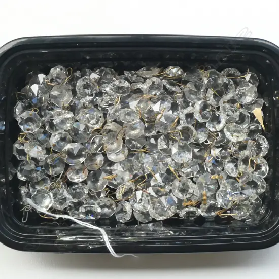 156 SMALL VINTAGE FACET CUT CRYSTALS, L.15MM