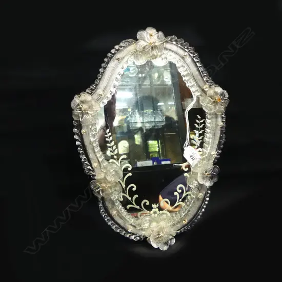 VENETIAN GLASS SHIELD FORM MIRROR H.400mm (FAULTS)