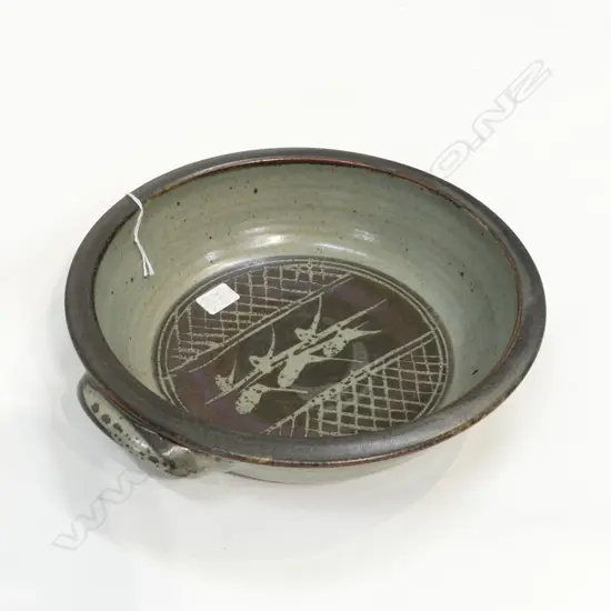 PETER STITCHBURY (1924-2015) DISH, Impressed mark, wax resist decoration, H.60mm Dia.260mm