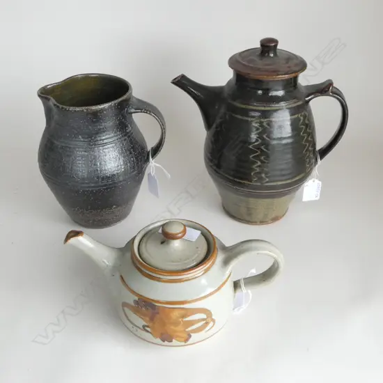 3 PCES NZ POTTERY; ALL MARKED & LABELLED, H.240mm