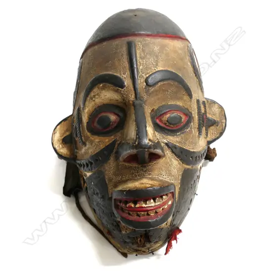 AFRICAN GHANA CARVED WOODEN MASK H.230mm. Provenance: From the Hans Jurgen van Oort estate collection. Ex. Ghana c1970's