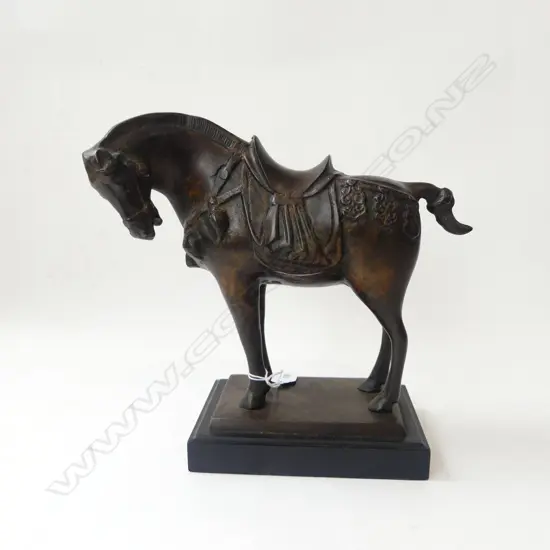 CHINESE BRONZE WAR HORSE ORNAMENT H.250mm