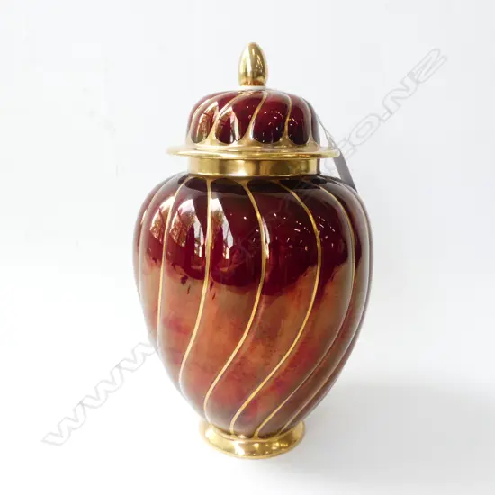 ROUGE ROYALE CARLTONWARE LIDDED  VASE H240MM