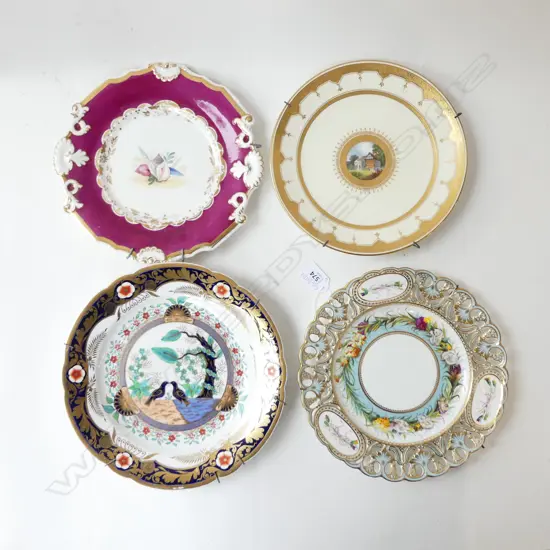 4 GILDED CABINET PLATES 255mm dia