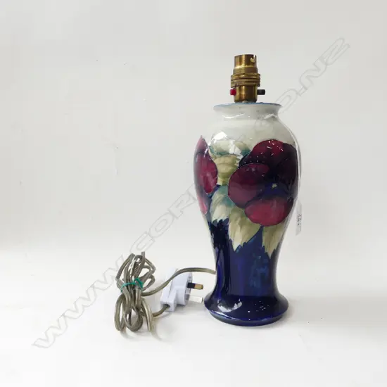 MOORCROFT PANSIES LAMP BASE H.285mm