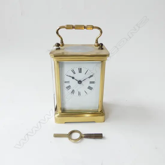ANTIQUE CARRIAGE CLOCK H.120mm w. key