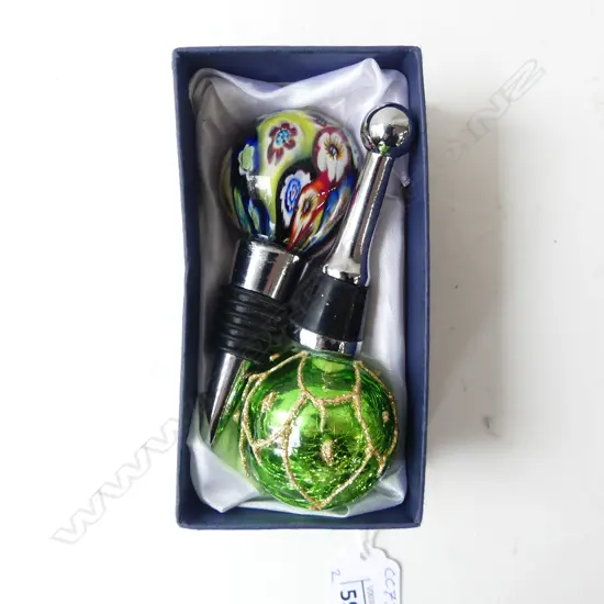 2 GLASS STOPPERS L.95mm FAULTS