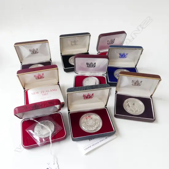 9 NZ SILVER PROOF COINS