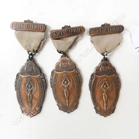3 AUSTRALIAN COMMONWEALTH JUBILEE PARTICIPANT MEDALS 1951 (CD7472)