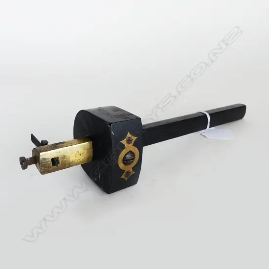 ANTIQUE EBONY & BRASS GAUGE WM MARPLES & CO SHEFFIELD, L.270MM