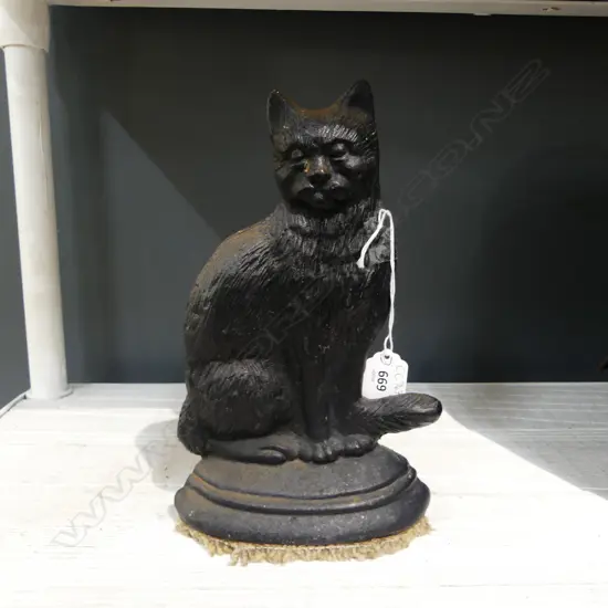 CAST IRON CAT DOOR STOP H.245mm