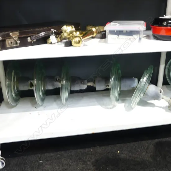 GLASS INSULATOR; 5 GLASS DISCS, 2 MISSING, APROX L.1000mm