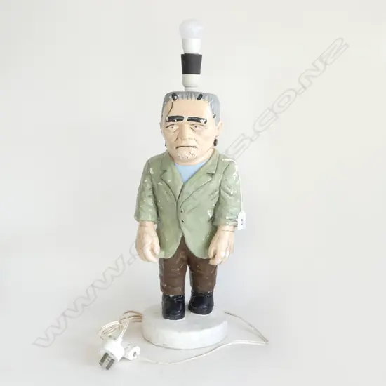 PAINTED PLASTER FRANKENSTEIN TABLE LAMP H.600mm (WORKING)