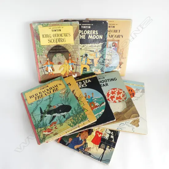 9x 1st ED. TINTIN BY HERGE PUB. METHUEN see full list below....