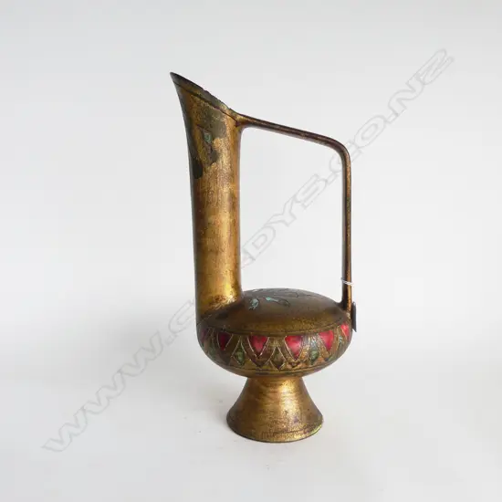 ITALIAN GILDED ENAMEL ARTS & CRAFTS JUG H.410mm