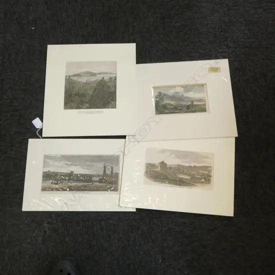 4 ANTIQUE PRINTS OF AUCKLAND 160x165mm