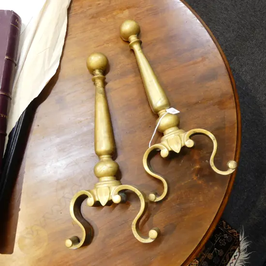 PR HEAVY BRASS FIRE DOGS H.470mm