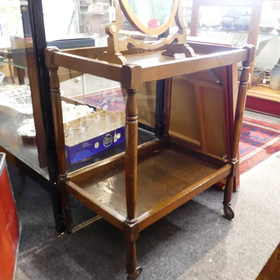 OAK TEA TROLLEY W.590mm