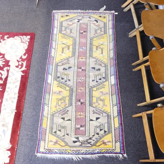 TURKISH MILAS HAND KNOTTED ALL WOOL RUG 1800x820mm