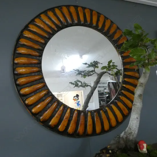 MIRROR, METAL FRAME 755mm dia