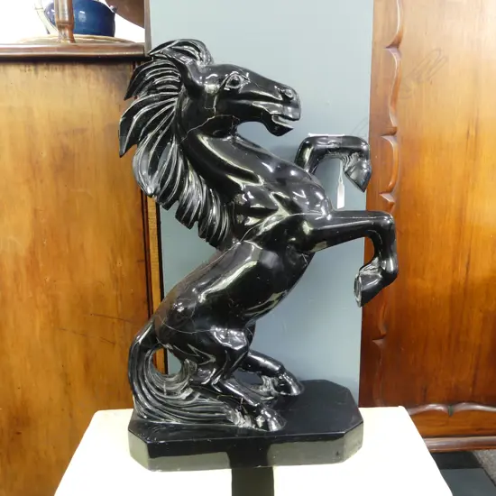 BLACK MARBLE HORSE H.500mm