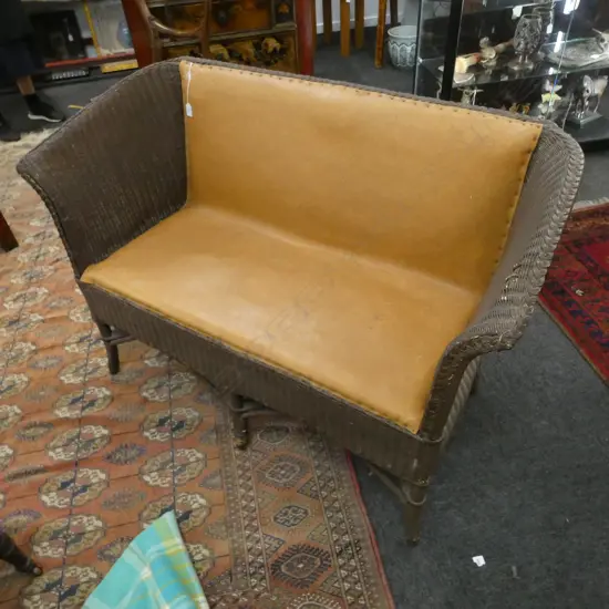 VINTAGE WOVEN CANE OUTDOOR SOFA 1200x600x800mm