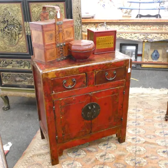 CHINESE LACQUERED CABINET 705x400x820mm (PURCHASE RECIEPT STATES c.1820)